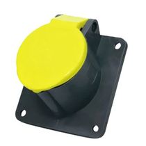 Tomada Embutir Fêmea 2 Polos + Terra 16A 130V Amarelo S3044 Steck