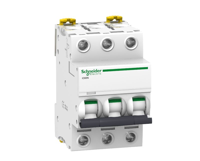 Disjuntor Mini Tripolar 6A 400VCA Curva C 6KA A9F74306 Schneider