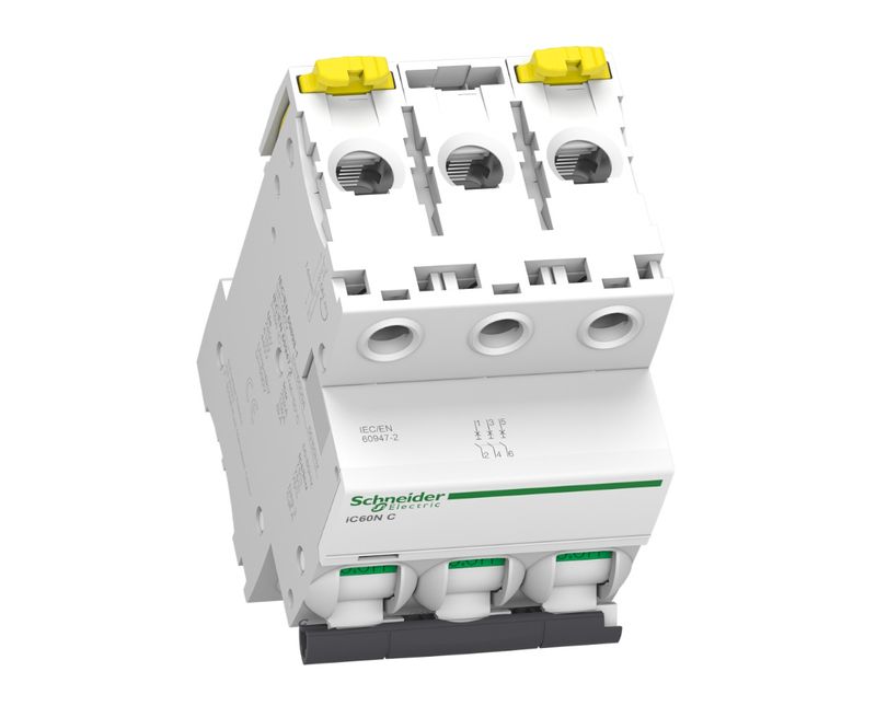 Disjuntor Mini Tripolar 40A 230 400VCA C 10KA A9F84340BR Schneider | Dimensional - Visão superior do produto