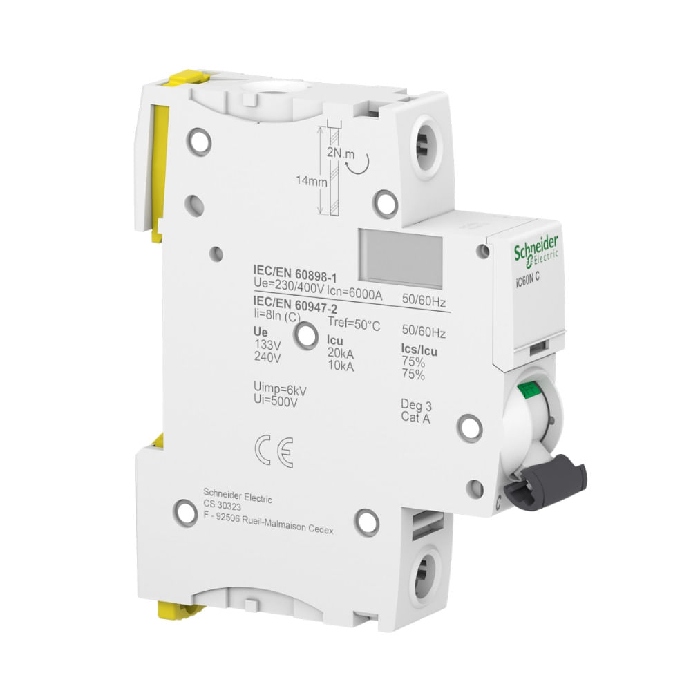 Disjuntor Mini Monopolar 3A 220VCA C 70KA Acti9 A9F84103 Schneider ...