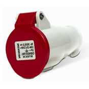 Tomada Acoplado 2 Polos + Terra 16A 440V Vermelho IP44 Com Tampa N3059 Steck
