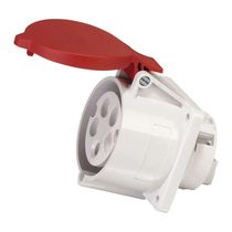 Tomada Embutir Fêmea 3 Polos + Neutro + Terra 32A 440V Vermelho 6H Ip44 Tew TEW32P5H6E53 WEG