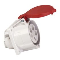 Tomada Embutir Fêmea 3 Polos + Neutro + Terra 32A 440V Vermelho 6H Ip44 Tew TEW32P5H6E53 WEG