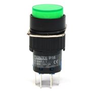 Pulsador Iluminado Redondo Sem Retenção Verde 16Mm 24V 2 REV P16BR7G2 Metaltex