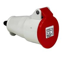 Tomada Industrial Não Metálica Extensão (Movel/Acoplamento) Fêmea 3 Polos + Terra 16 A 380/440 V Vermelha 6h N4056 Steck