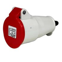 Tomada Industrial Não Metálica Extensão (Movel/Acoplamento) Fêmea 3 Polos + Terra 16 A 380/440 V Vermelha 6h N4056 Steck