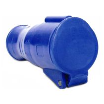 Tomada Industrial Não Metálica Extensão (Movel/Acoplamento) Fêmea 2 Polos + Terra 32A 200250V Azul 6H Com Tampa S3256 Steck