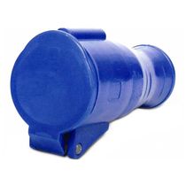 Tomada Industrial Não Metálica Extensão (Movel/Acoplamento) Fêmea 2 Polos + Terra 32A 200250V Azul 6H Com Tampa S3256 Steck