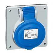 Tomada Embutir Fêmea 2 Polos + Terra 16A 250V Azul Ip44 555184 Cemar Legrand
