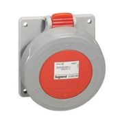 Tomada Embutir Femea 3 Polos + Terra 32A 440V Cinza e Vermelho Ip66/67 555491 Cemar Legrand