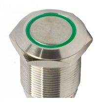 Botão 19Mm Iluminado Verde Inox 2REV Com Retenção 220VCA AV19IR2G Metaltex