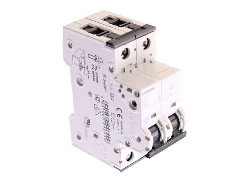 Disjuntor Mini Bipolar 10A 440VCC Curva C 10KA 5SY52107 Siemens