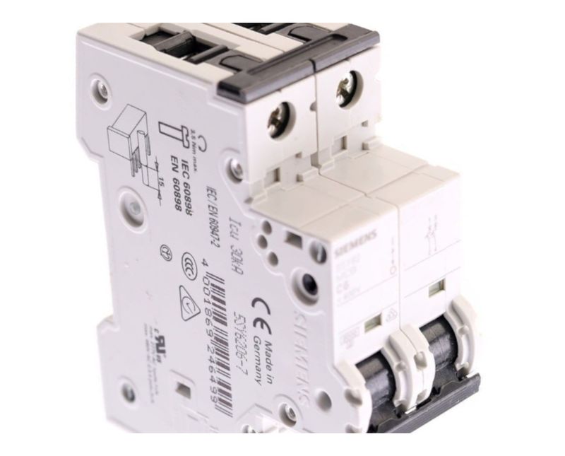 Disjuntor Mini Bipolar 10A 440VCC Curva C 10KA 5SY52107 Siemens