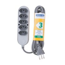 Extensao Eletrica Regua 250V 10A Mac 5X 2P+T 3M 57504030 Tramontina Eletrica