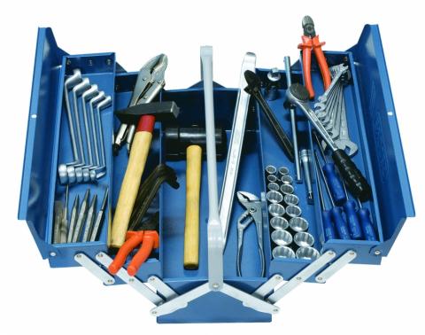 武具 JSKJDFJ23 2134 Jogo Ferramentas 73 Peças Caixa com 5 Gavetas Sanfona 1335GM