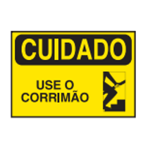 Placa Sinal Al Vn Cuidado Use O Corrimao 250X180Mm C1137C Brady