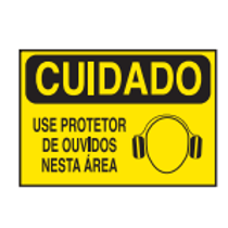Placa Sinal Al Vn Cuidado Use Protetor De Ouvidos Nesta Area 350X250Mm C0972F Brady