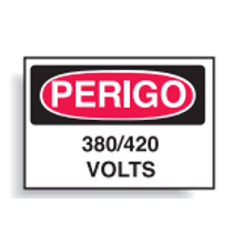 Placa Sinal Pvc Vn Perigo 380/420 Volts 250X180Mm C0089B Brady