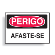 Placa Sinal Pvc Vn Perigo Afaste-Se 350X250Mm C0076E Brady