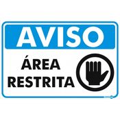Placa Sinal Tpla Lis Area Restrita Az Bc Pt 250X180Mm C1165B Brady