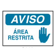 Placa Sinal Al Vn Aviso Area Restrita 350X250Mm C1165F Brady