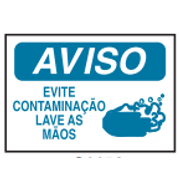 Placa Sinal Al Vn Aviso Evite Contaminacao Lave As Maos 250X180Mm C1150C Brady