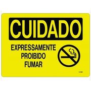 Placa Sinal Pvc Cuidado Expres Proib Fumar Am 350X250Mm C1399E Brady