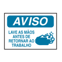 Placa Sinal Al Vn Aviso Lave As Maos Antes De Retornar Ao Trabalho 350X250Mm C1153F Brady