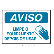 Placa Sinal Al Vn Aviso Limpe O Equipamento Depois De Usar C1151F Brady