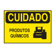 Placa Sinal Al Vn Cuidado Produtos Quimicos 250X180Mm C0135C Brady