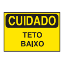 Placa Sinal Pvc Vn Cuidado Teto Baixo 350X250Mm C0111E Brady