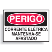 Placa Sinal Al Vn Perigo Corrente Eletrica Mantenha-Se Afastado 250X180Mm C1053C Brady