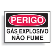 Placa Sinal Al Vn Perigo Gas Explosivo Nao Fume 250X180Mm C1054C Brady