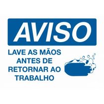 Placa Sinal Pla Aviso Lav As Maos Ant Ret Ao Trab 250X180Mm C1153B Brady