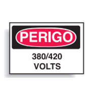 Placa Sinal Al Vn Perigo 380/420 Volts 350X250Mm C0089F Brady