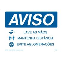 Placa Sinal Pla Aviso 3Covid19 250X180Mm C1923B Brady