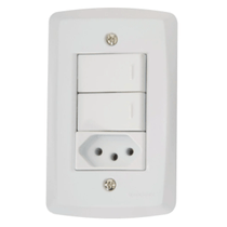 Conj Inter 2 Tec Simp Tom 2P+T 20A C/Plac Br 57145071 Tramontina Eletrica