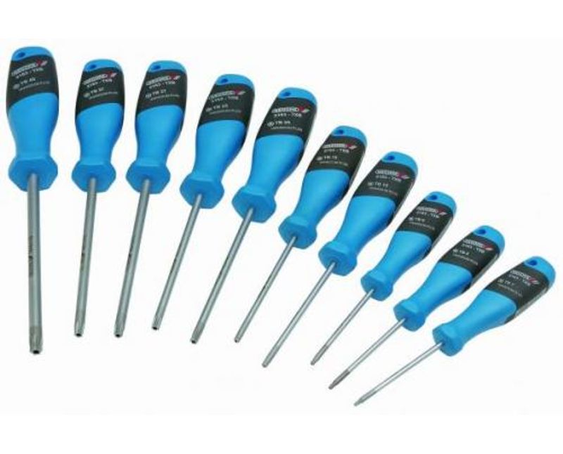 Chave Jogo Torx 10 Peças Azul T7-T40 2163TXB10 Gedore - Dimensional