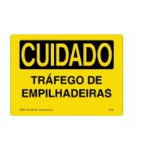 Placa Sinal Al Verniz Cuidado Trafego Empilhad Am Pt 250X180Mm C0110C Brady