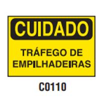 Placa Sinal Al Verniz Cuidado Trafego Empilhad Am Pt 250X180Mm C0110C Brady