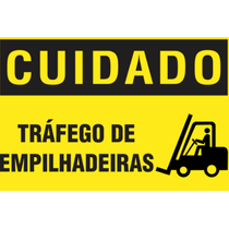 Placa Sinal Al Cuidado Trafego Empilhad Am Pt 250X180Mm C0110B Brady