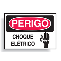 Placa Sinal Al Perigo Choque Eletri Bc Vm Pt 250X180Mm C0956C Brady