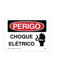 Placa Sinal Al Perigo Choque Eletri Bc Vm Pt 250X180Mm C0956C Brady