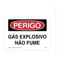 Placa Sinal Al Perigo Gas Explosivo Nao Fume Bc Vm Pt 350X250Mm C1054F Brady