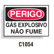 Placa Sinal Al Verniz Perigo Gas Explosivo Nao Fume Bc Vm Pt 350X250Mm C1054E Brady