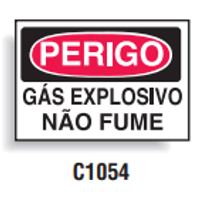 Placa Sinal Al Verniz Perigo Gas Explosivo Nao Fume Bc Vm Pt 350X250Mm C1054E Brady