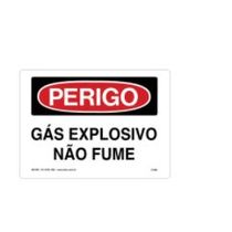 Placa Sinal Al Verniz Perigo Gas Explosivo Nao Fume Bc Vm Pt 350X250Mm C1054E Brady