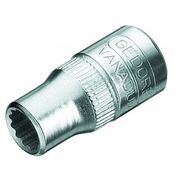 Soquete Estrela E= 1/4" Aço Cromo Vanádio 9/16" X25Mm D20916 Gedore
