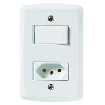 Conj Inter 1 Tec Par Tom 2P+T 10A Placa 4X2 Br 57145050 Tramontina Eletrica