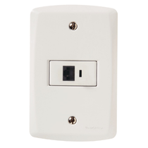 Tomada Telef Embutir Rj45 6 1Mod Br Placa 4X2" Br Lux 57145022 Tramontina Eletrica